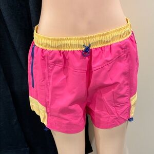 Vibrant Pink and Yellow Athletic Shorts
